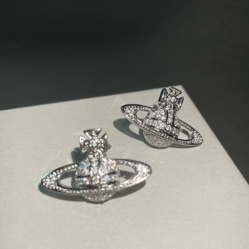 Vivienne Westwood Saturn Diamond Earrings - Silver
